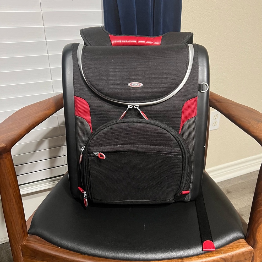 Tumi Black and Red Backpack